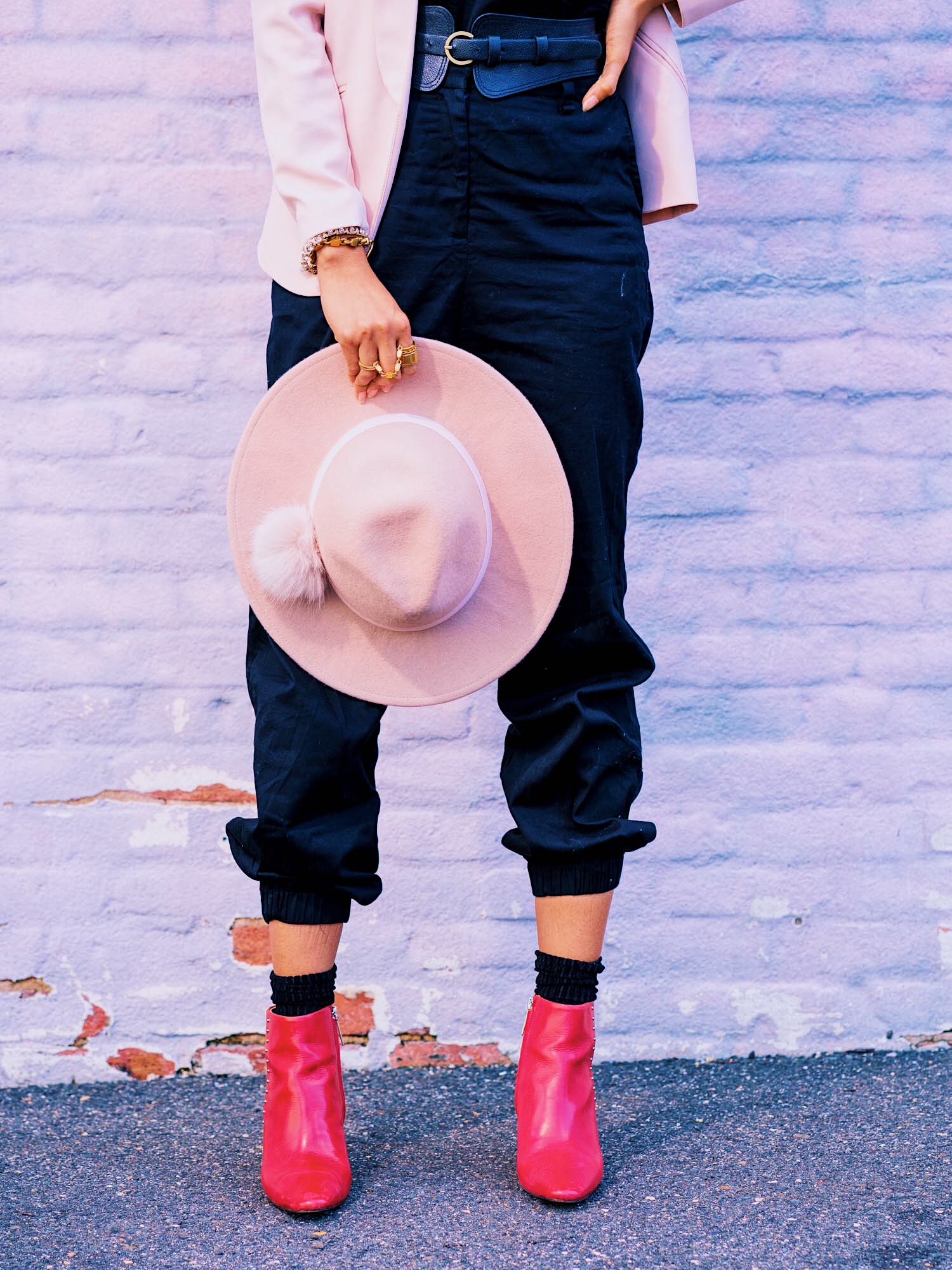 target style for monochromatic fall fashion with womens felt panama hat - a new day blush pink 