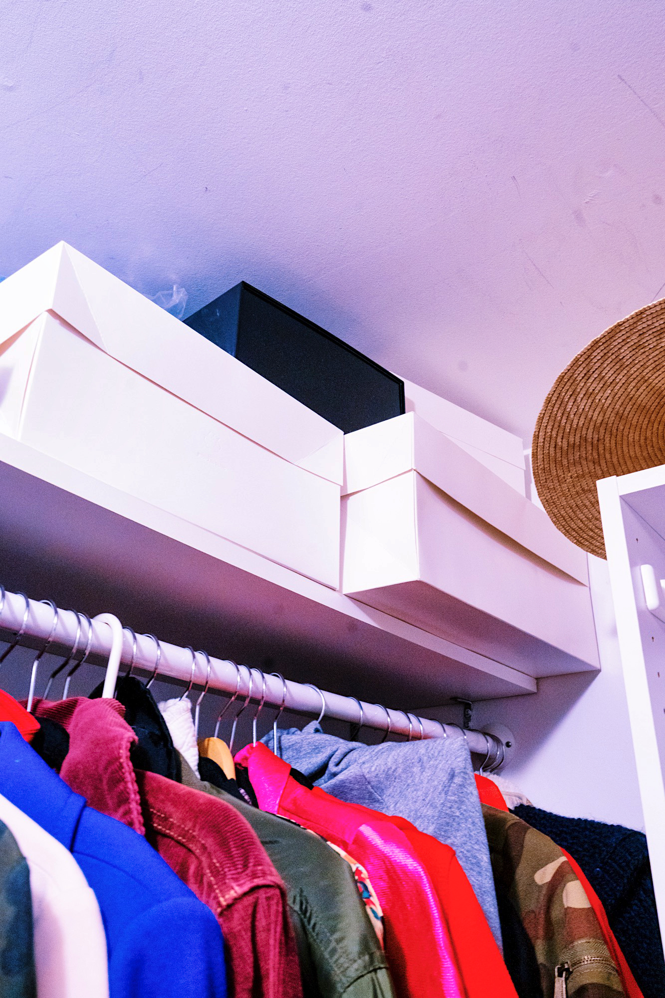 stacks of hat boxes