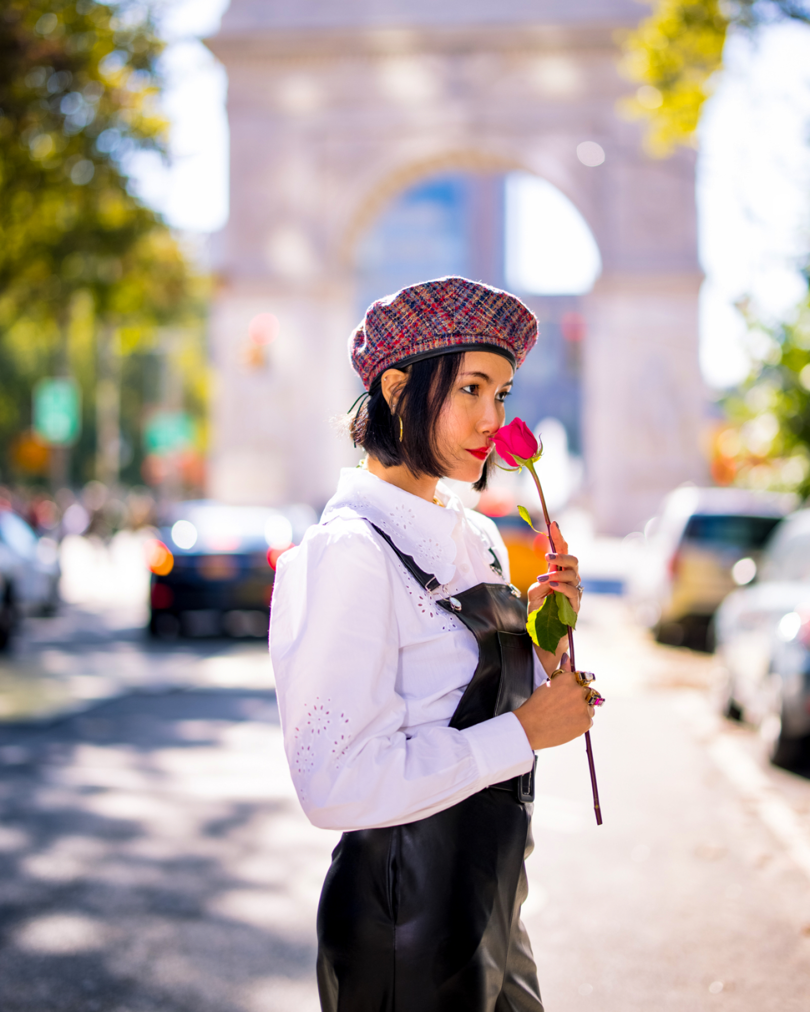nanphanita is channeling parisienne chic at washington square park new york city in san diego hat company hat beret