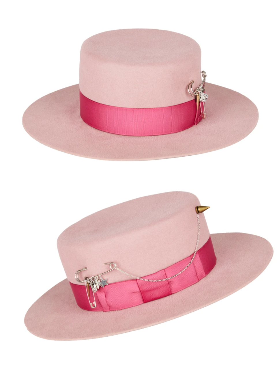 cordobés wool felt hat on sale in pink by gladys tamez millinery